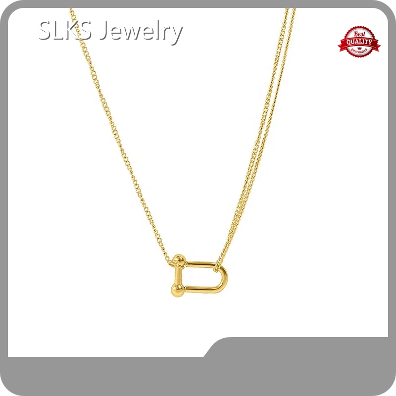 Stainless Silver Necklace Lock Pendant Necklace by SLKS Jewelry 1