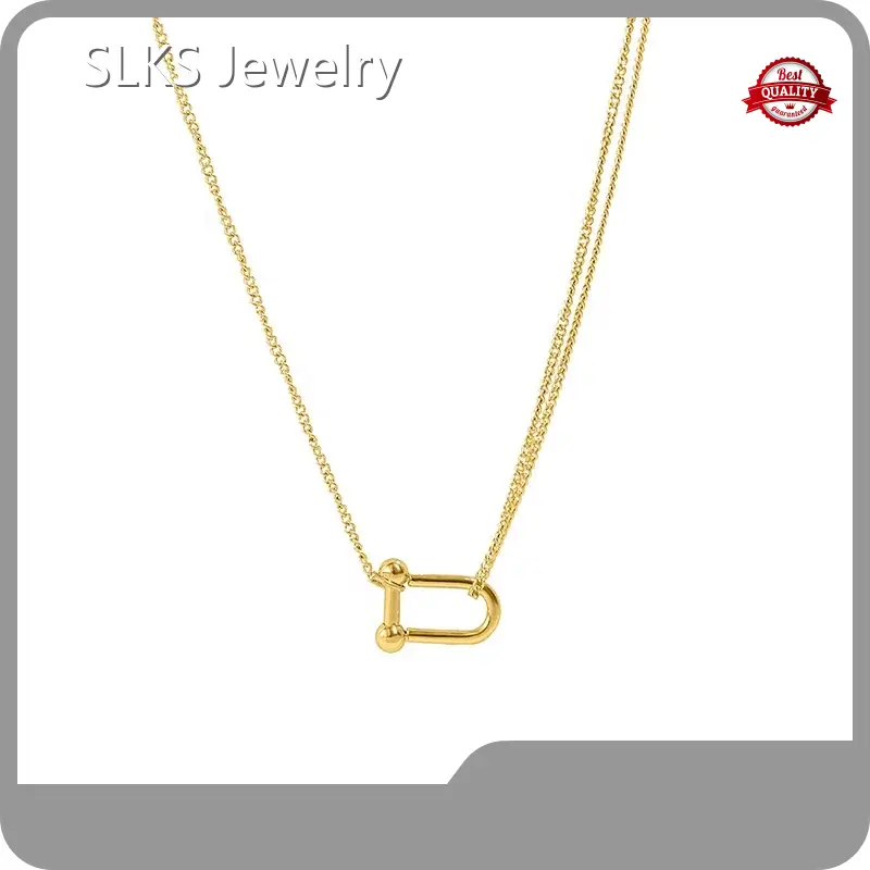 Stainless Silver Necklace Lock Pendant Necklace by SLKS Jewelry 1