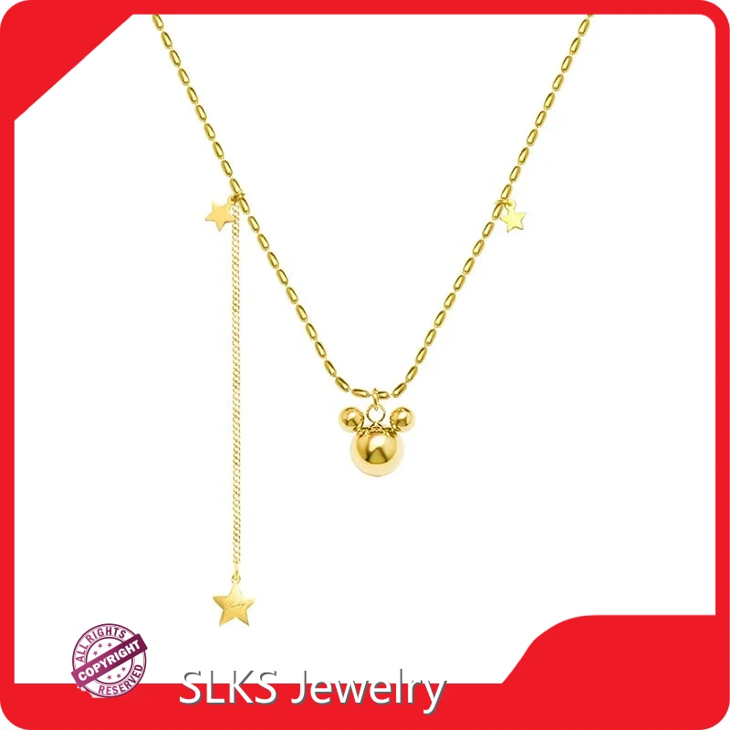 Stainless Silver Necklace Steel /Gold by SLKS Jewelry 1