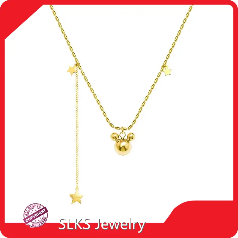 Stainless Silver Necklace Steel /Gold by SLKS Jewelry 1