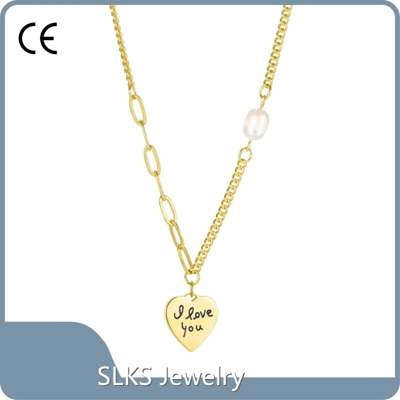 Stainless Necklace for Men Imitation Pearl by SLKS Jewelry 1
