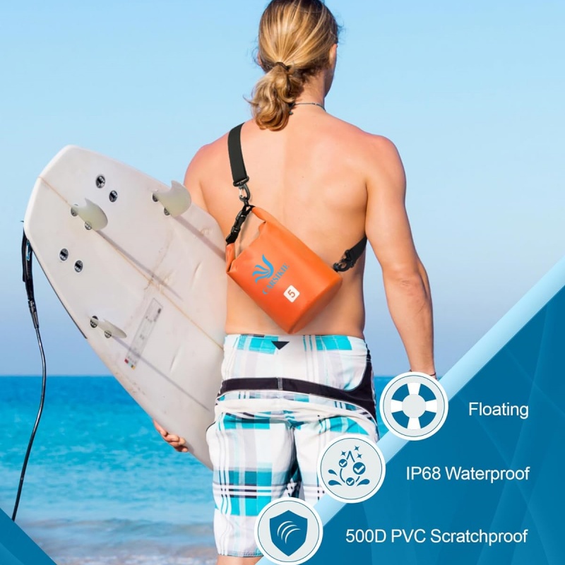 Custom Logo Orange 5L Camping Ocean PVC 600D TPU Waterproof Dry Bag JA053 5