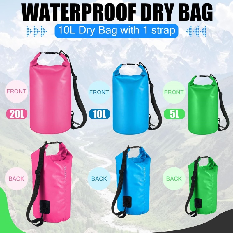 5L 10L 20L Waterproof Floating Backpack Roll Top Dry Sack JA054 3