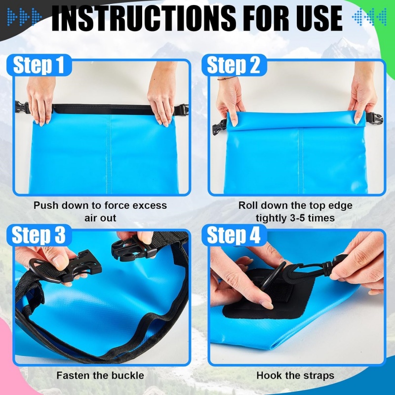 5L 10L 20L Waterproof Floating Backpack Roll Top Dry Sack JA054 6
