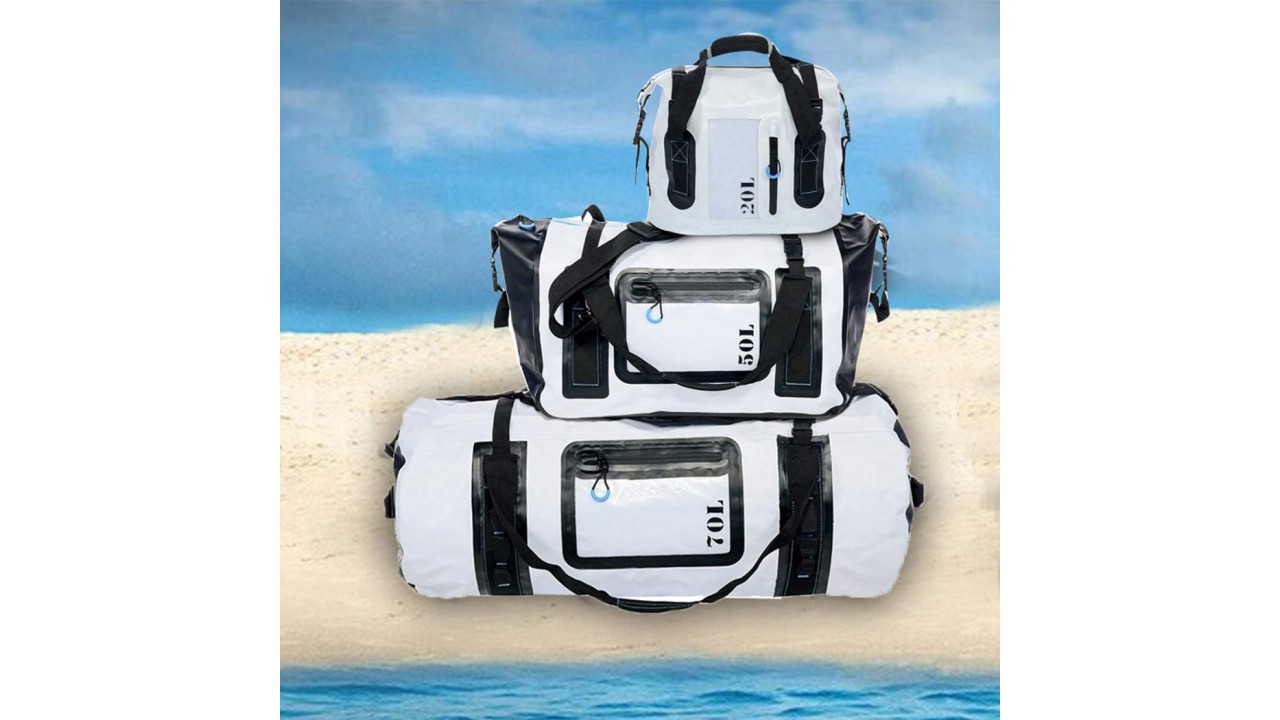 Custom Logo 500D PVC Tarpaulin Waterproof Duffel  Dry Bag Camping Outdoor Sport Travel Bag Backpack Duffel  Travel Duffel  Bag 1