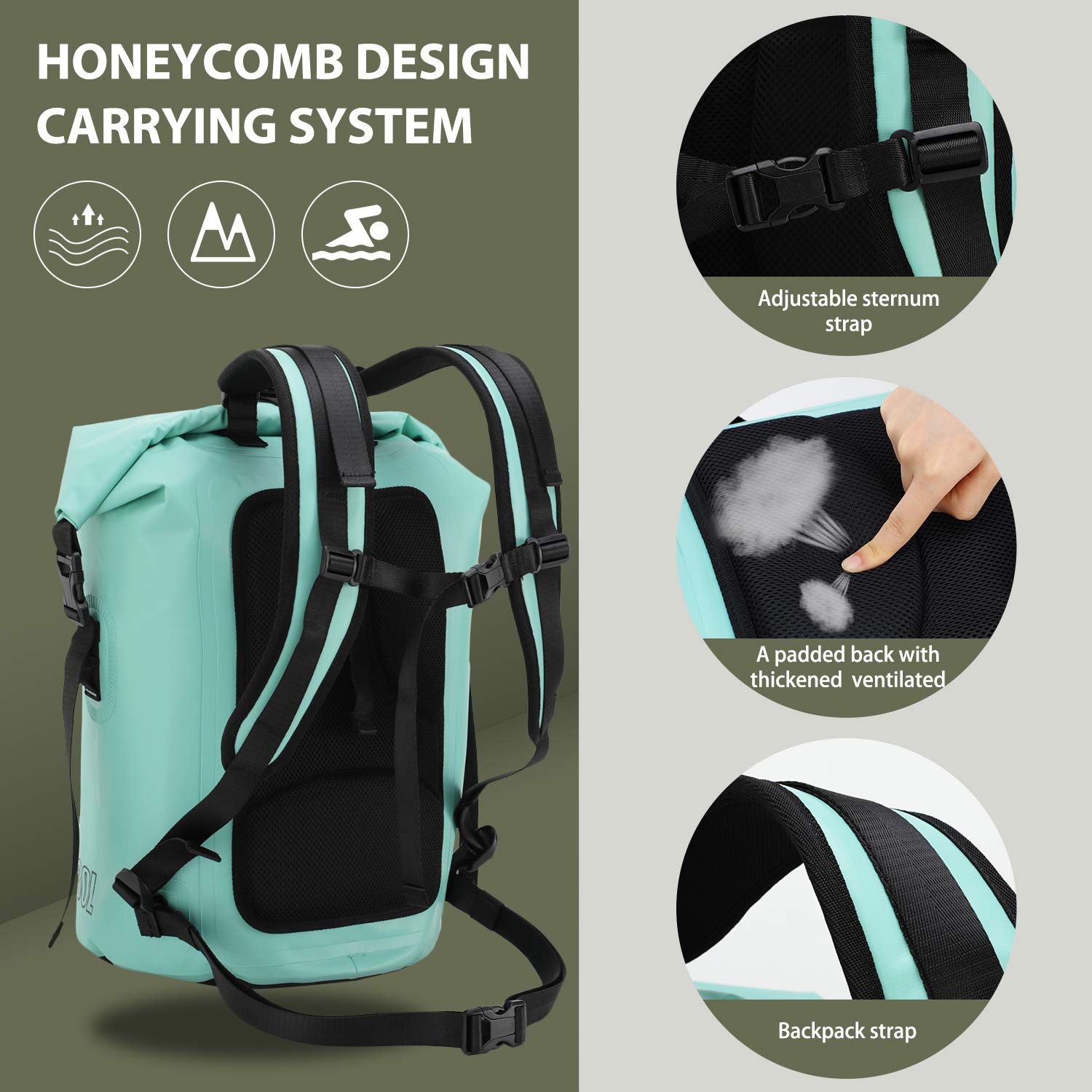 cheap Compression Roll Top backpack travel waterproof dry bag 3