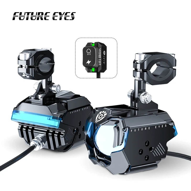 FUTURE EYES F30-P Venta al por mayor Interruptor de retroiluminación con cable Drl Luces LED antiniebla auxiliares para motocicleta 1