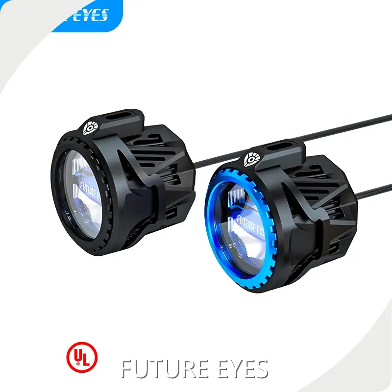 FUTURE EYES Motorcycle Led Auxiliary Driving Lights Black/ Silverfactory 1