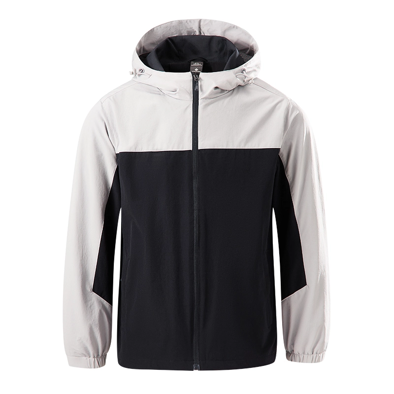 Lightweight Hooded Windproof Color Block Sports Leisure Assault Jacket---DN-795 1