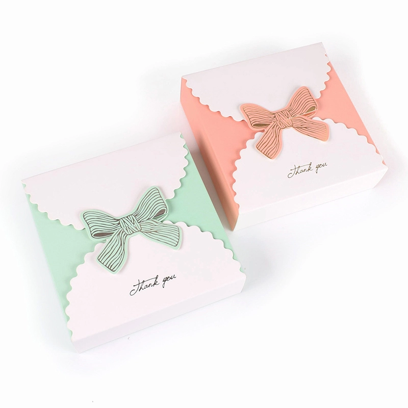 Individualisierung der faltbaren Geschenk-Süßigkeitsschachtel mit geprägter Logo-Schleife und Doppeltür 1