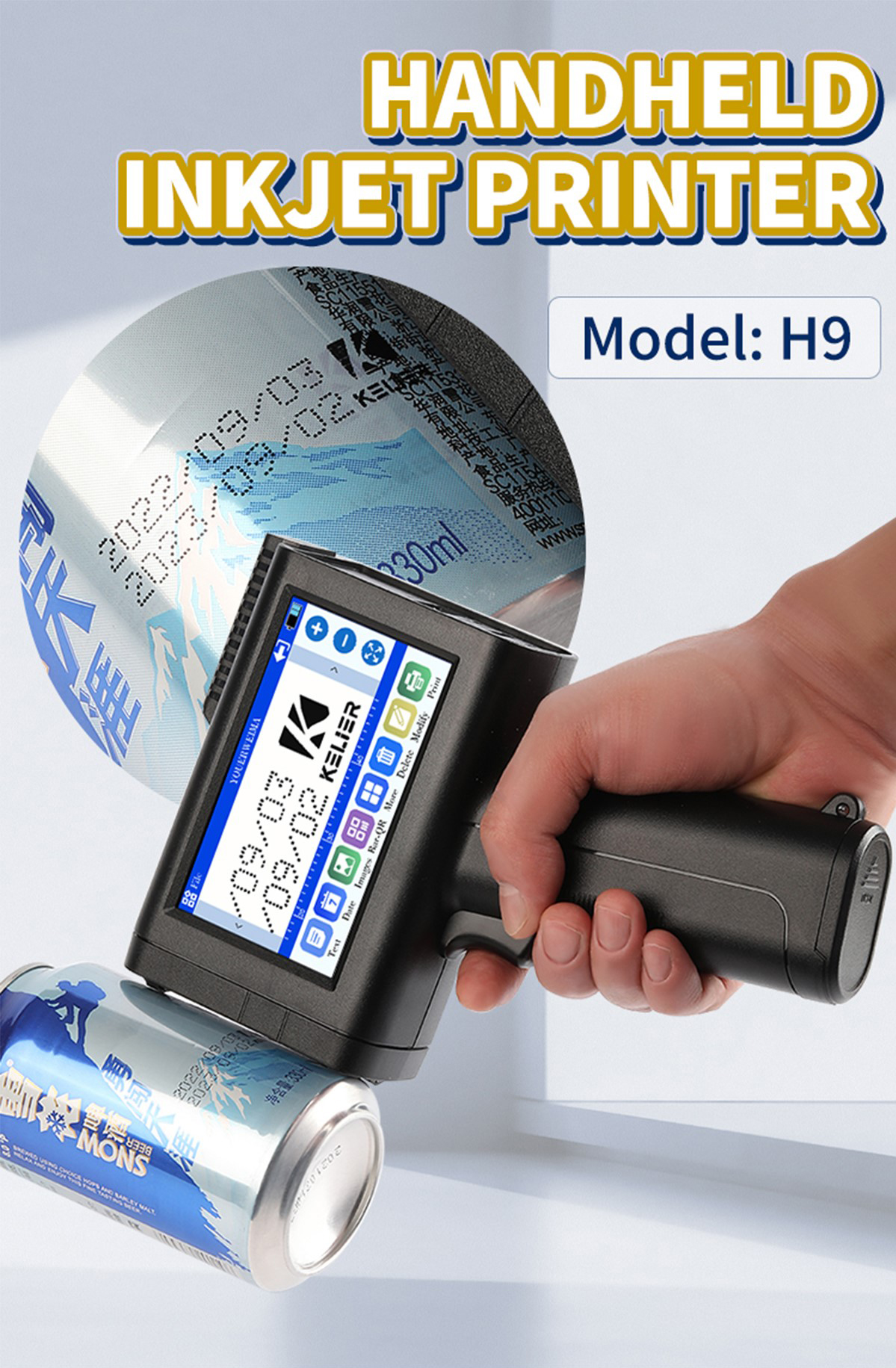 China handheld inkjet printer for plastic manufacturers - Kelier 2