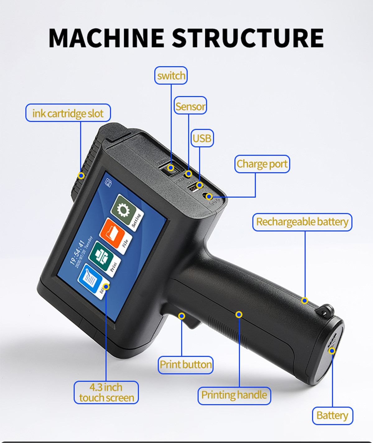 China handheld inkjet printer for plastic manufacturers - Kelier 4