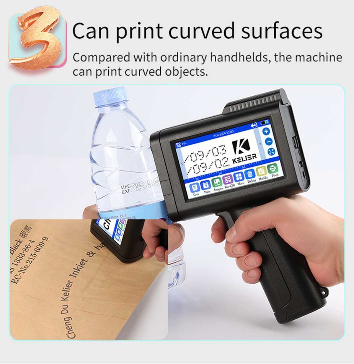 China handheld inkjet printer for plastic manufacturers - Kelier 8
