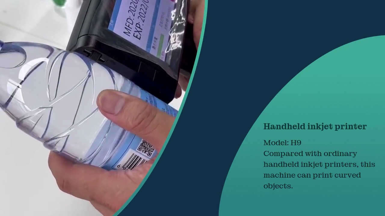 Handheld inkjet printer.Model: H9.Compared with ordinary .handheld inkjet printers, this .machine can print curved .objects.