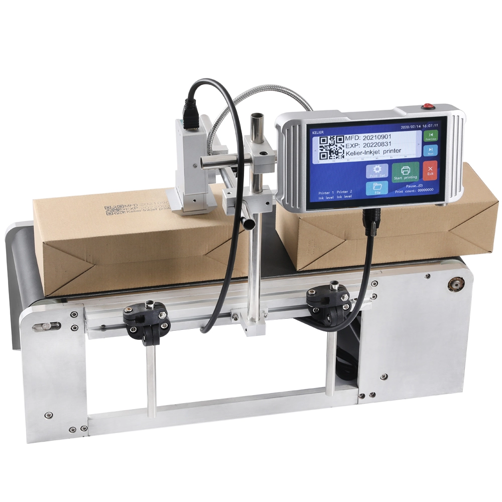 Kelier - kelier Automatic Multi Heads Industrial Online Date Number Coding Machine TIJ 2.5 Cartridge Inkjet Printer for Production Line Online Inkjet Printer 1