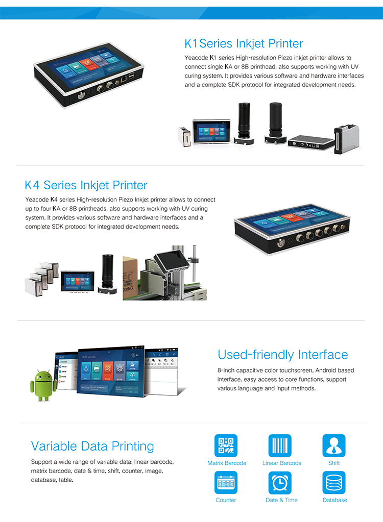 Kelier - KELIER 2021 new 71mm-280mm Multi-functional piezo inkjet printer with Continuous Ink Supply System (CISS) Online Inkjet Printer 10