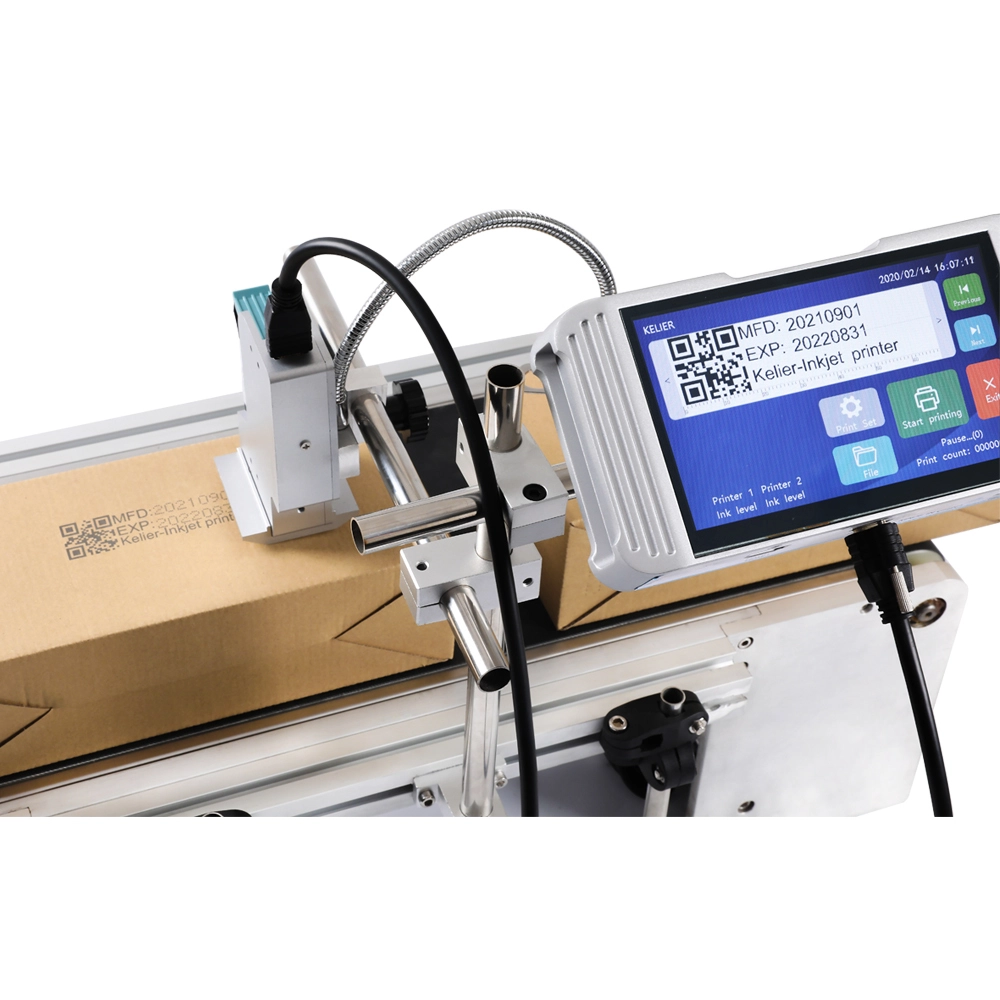 Kelier - Date coding machine inkjet printer for production line inkjet printer with conveyor tij printer Online Inkjet Printer 1