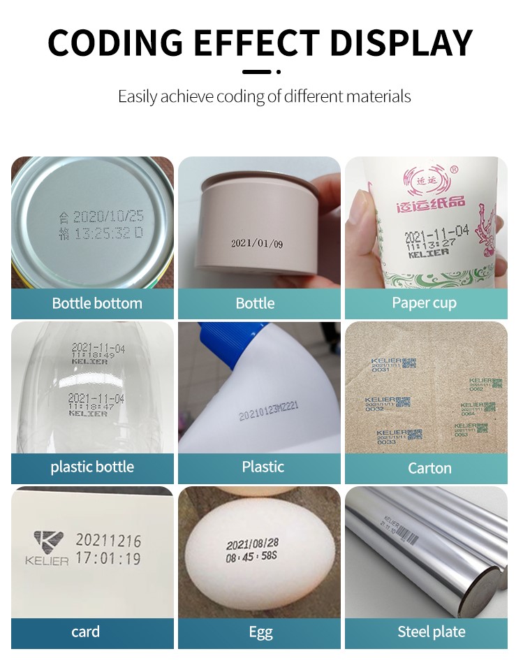 Kelier - Exp Date Code Printer Marking Machine Coding Device For Cosmetic Tube Bottle Plastic Bag Date Printer Handheld Inkjet Printer 11