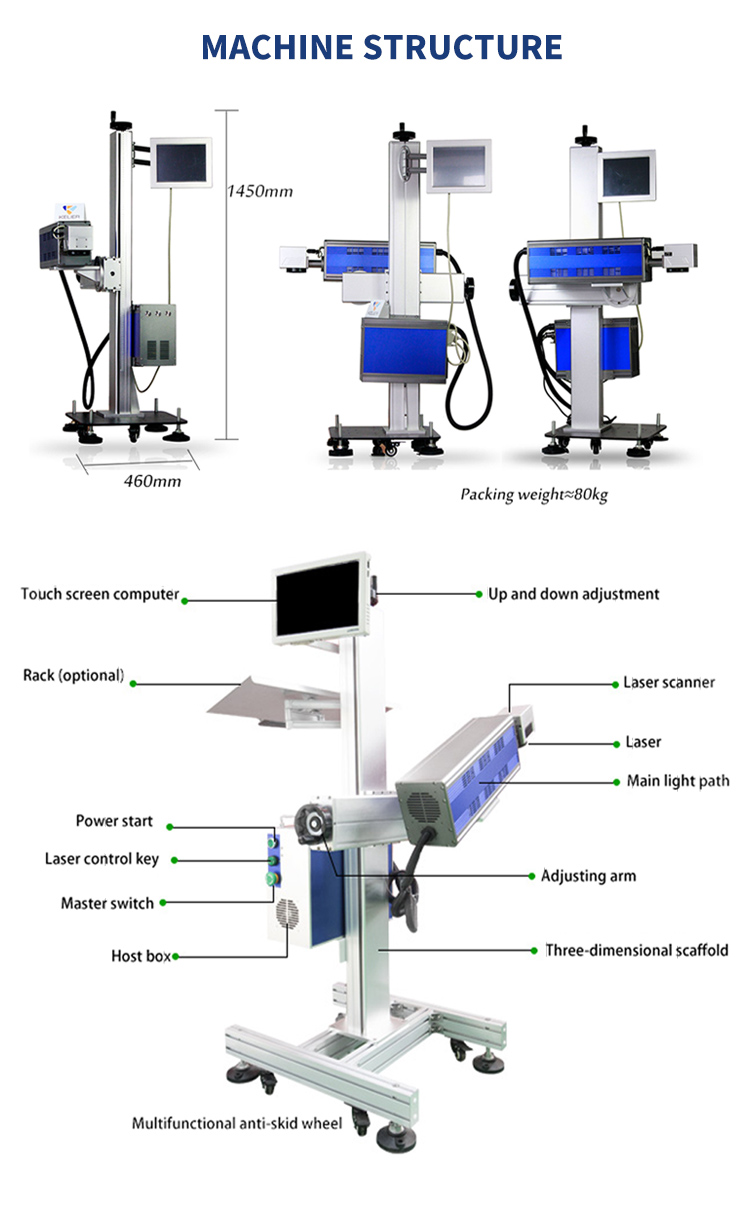 Kelier - Raycus Source Laser Marking Machine co2 Laser Marking Machine 30W Fiber Laser Marking Machine CO2 laser marking machine 11