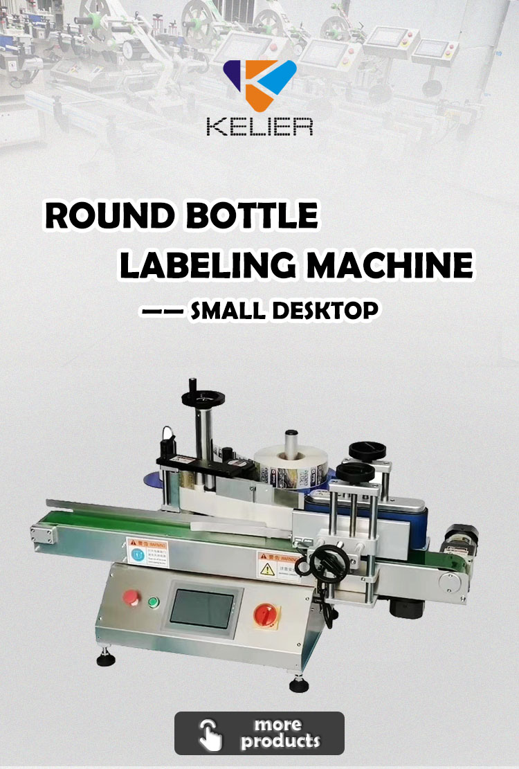 Manual Flat beer bottle labeling machine for wine bottles, cans, beverage bottles-Kelier 8