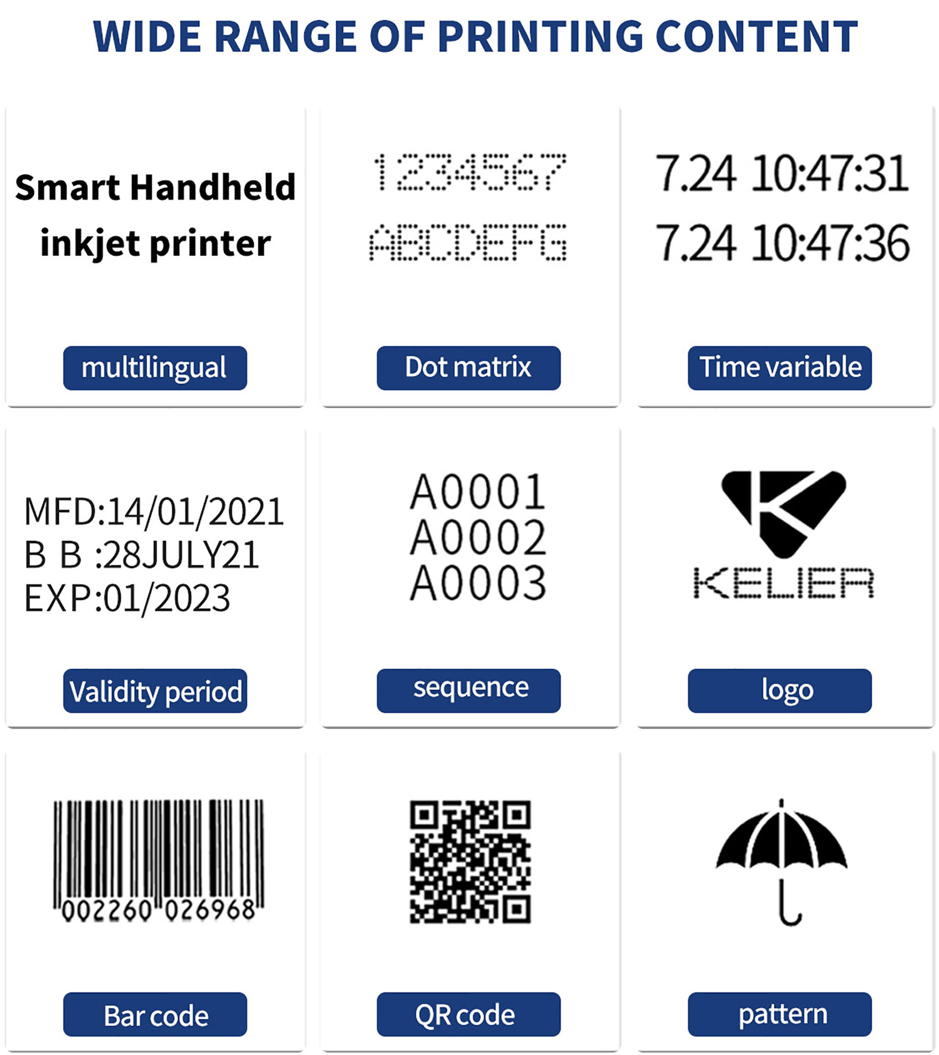 Industrial Handheld plastic bottle Expiry Date Inkjet Printer H6 10
