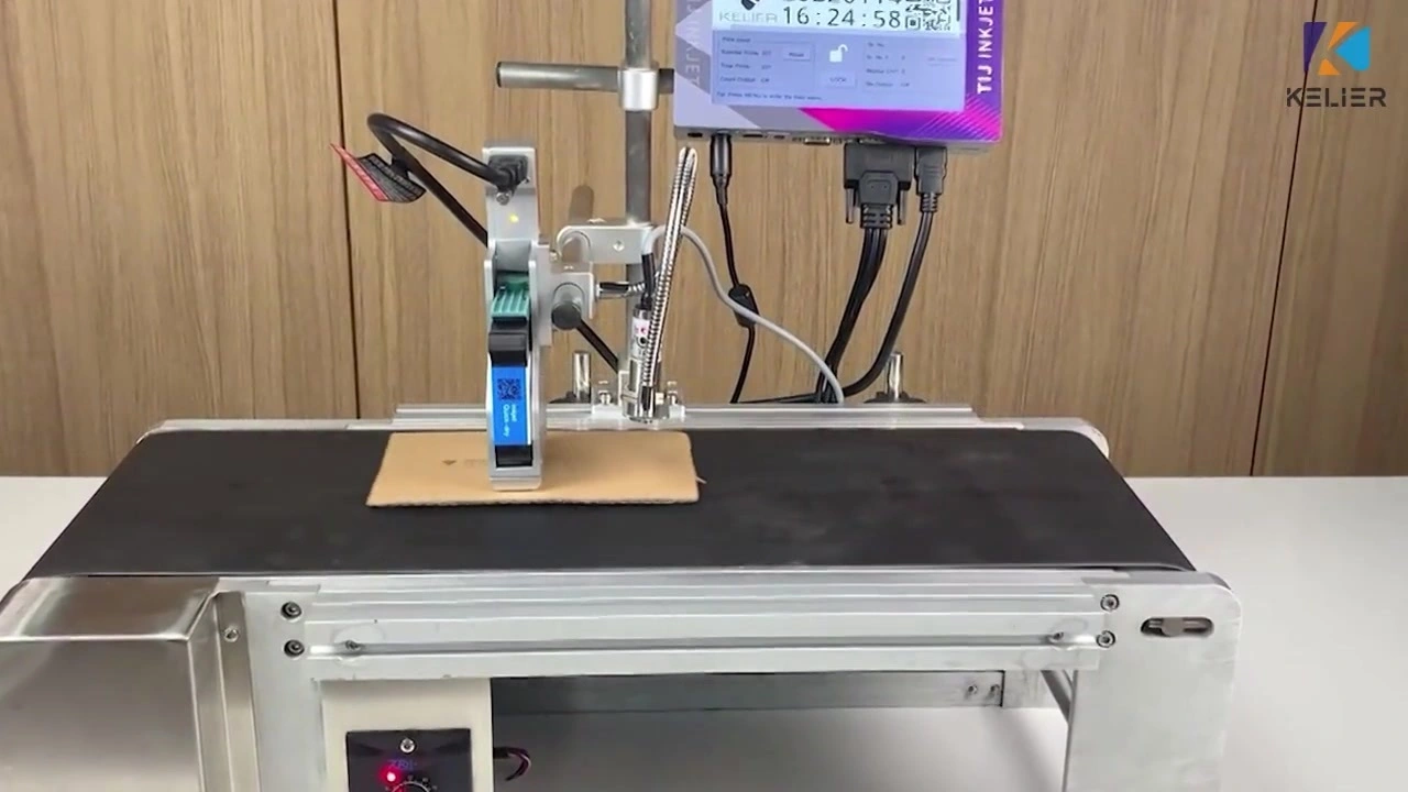 Kx1g (M) Intelligent Online Inkjet Printer With Small Conveyor Belt Is Used for Paperboard Inkjet Printing 1