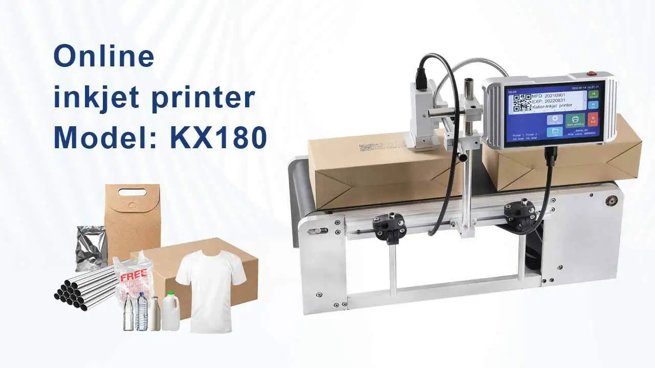 Quality Online inkjet printer KX180 for coding test of bottle cap assembly line 1