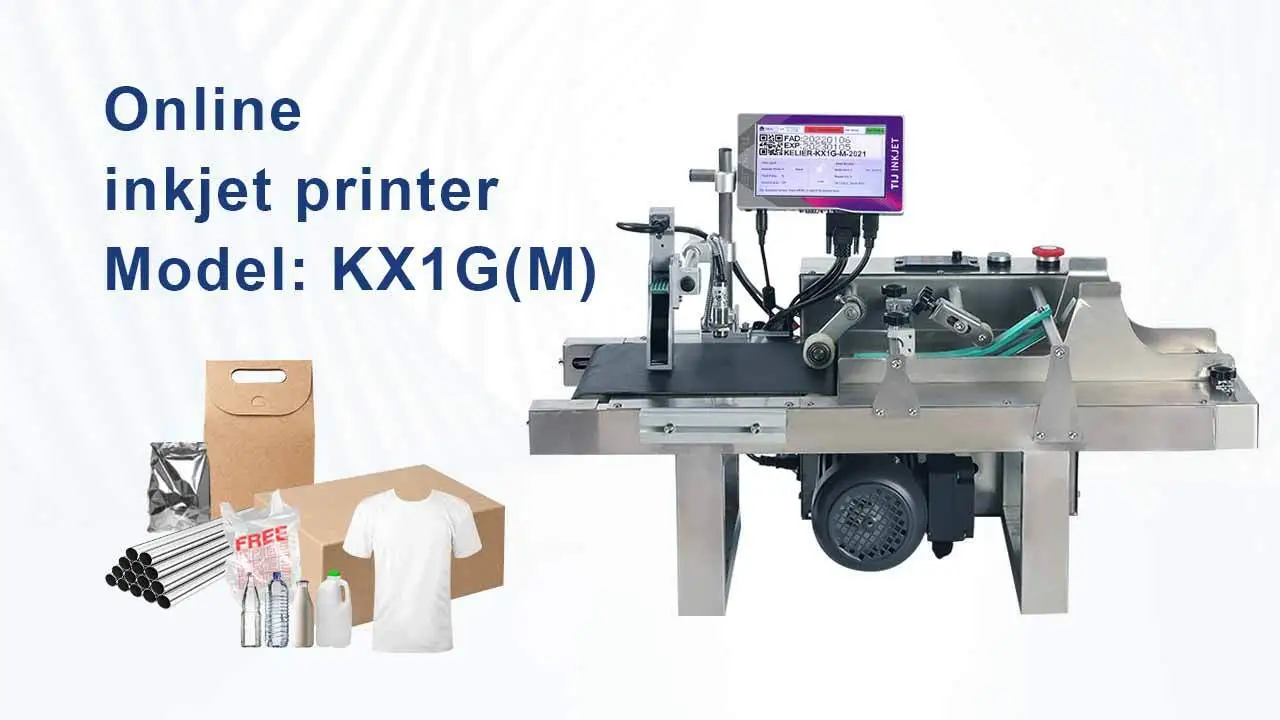 Customized Online coding machine KX1G(M) for coding test of plastic bottle assembly line 1