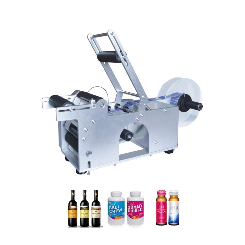 Quality Samll Semi-automatic Desktop Round Plastic Bottle Cans Sticker Paging Machine Manufacturer | Kelier 1