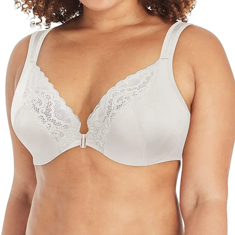 Verano de gran tamaño en forma de U espalda descubierta Sexy sujetador ajustable doble hombro correas de encaje cómoda ropa interior transpirable Mujer 1