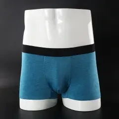 Calzoncillos tipo bóxer elásticos de algodón para hombre, sin etiqueta, sin cintura enrollada 1