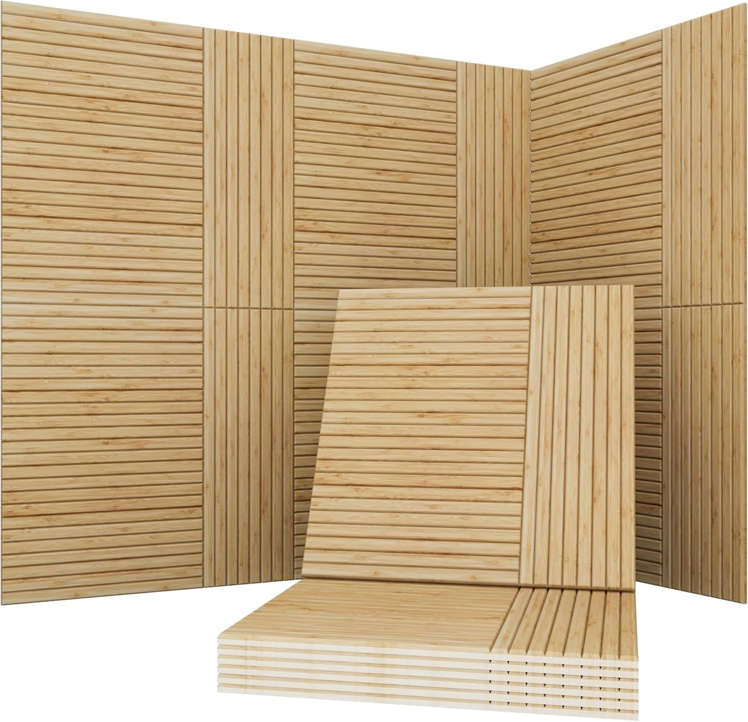 New polyester fiber imitation wood-grain spray-painted self-adhesive sound-absorbing board 1