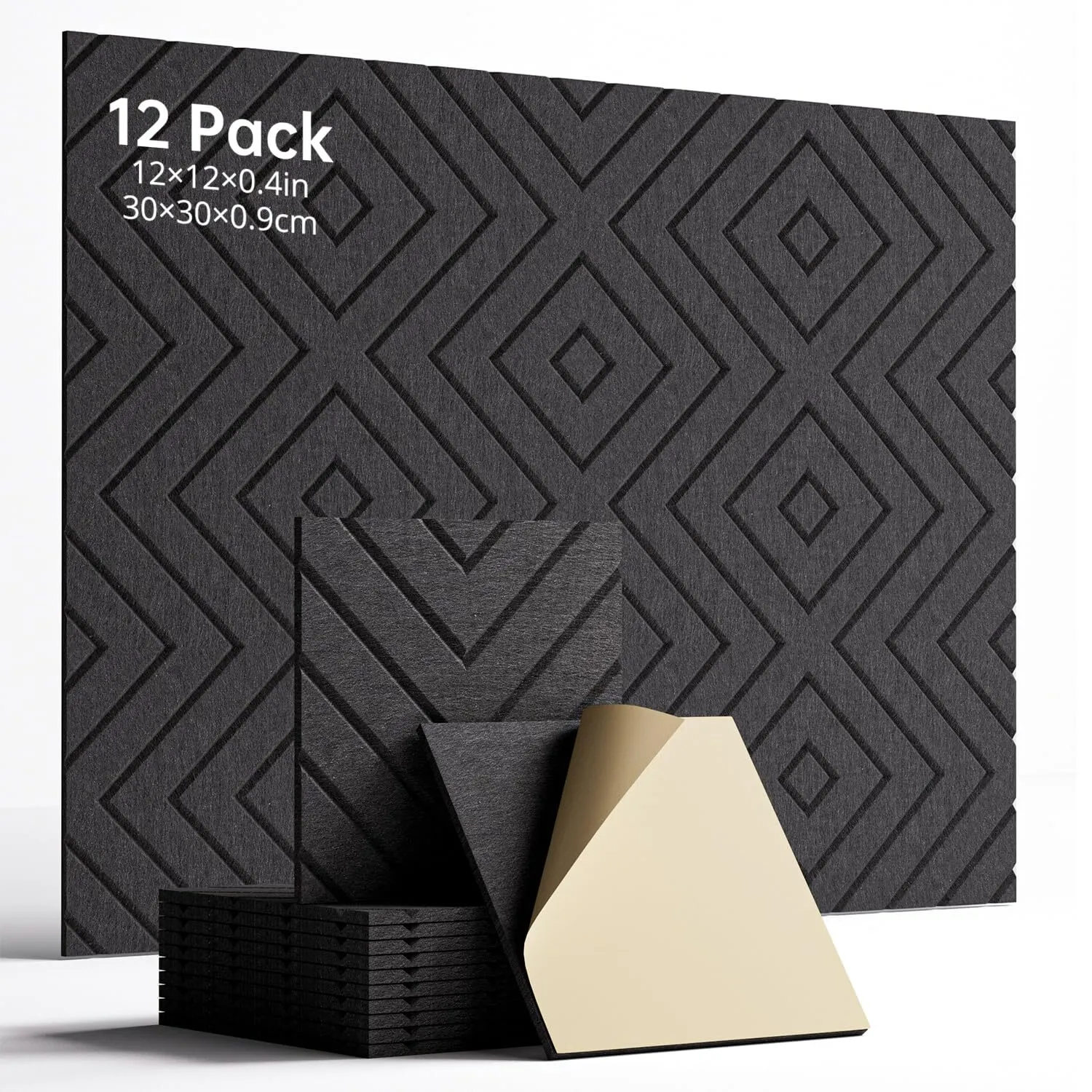 Black polyester fiber grooved acoustic panel 1