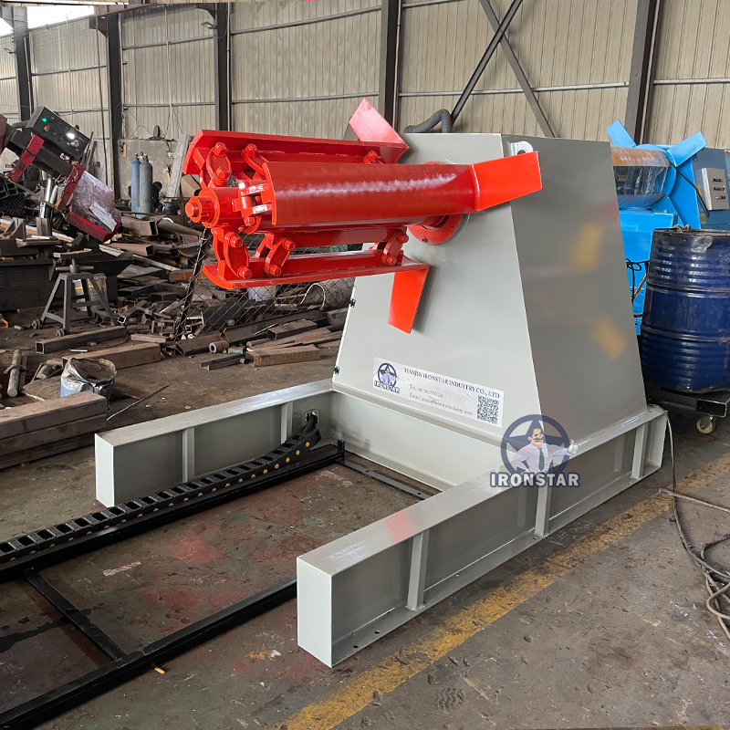 آلة فك اللفافة الهيدروليكية IRONSTAR 5 طن 1000 مم مع سيارة ملف 4