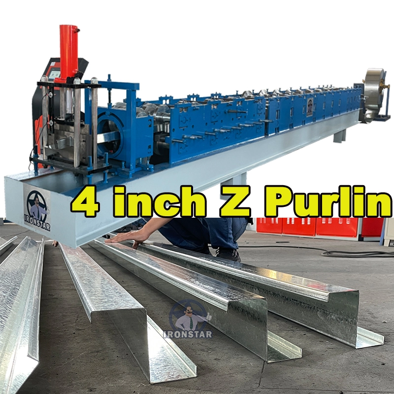 IRONSTAR 4 inch 6 inch 8 inch 3 sizes in one Z purlin roll forming machine price in GUYANA 1