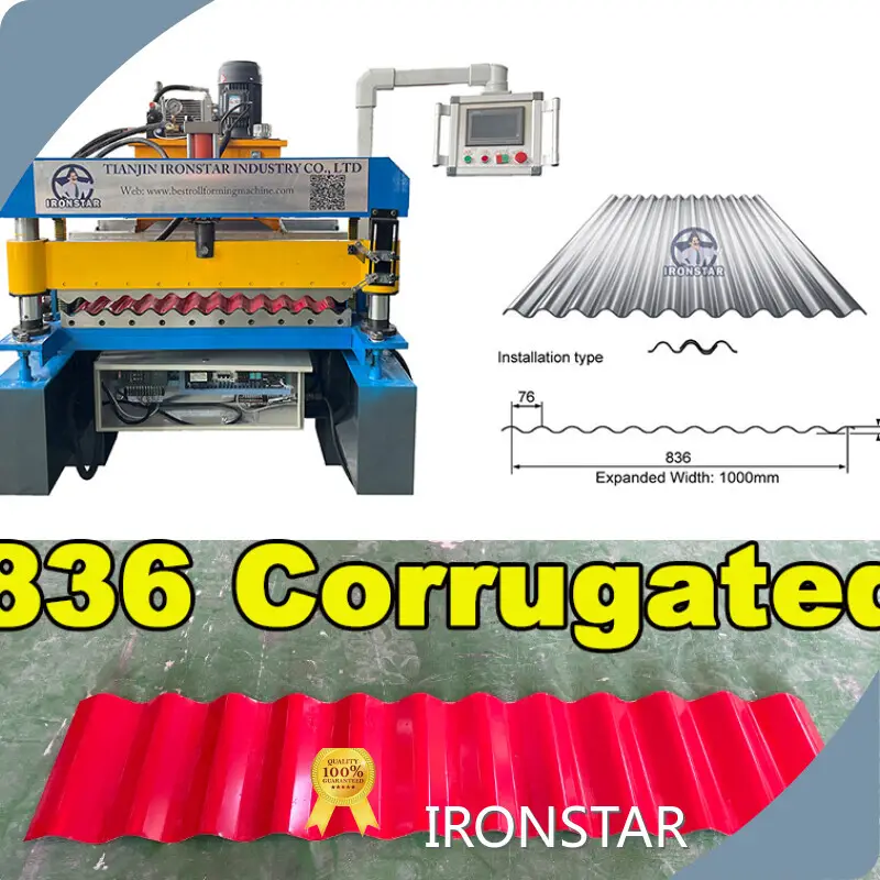 Corrugated Iron Roofing Sheet Making Machine Price TT - for Building - IRONSTAR 1