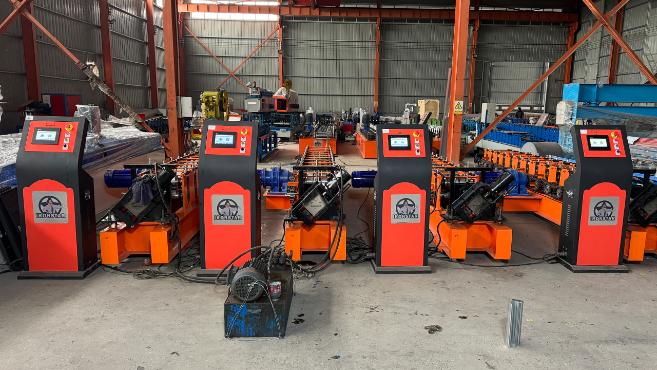 IRONSTAR 100mm C purlin roll foring machine in Brazil 4