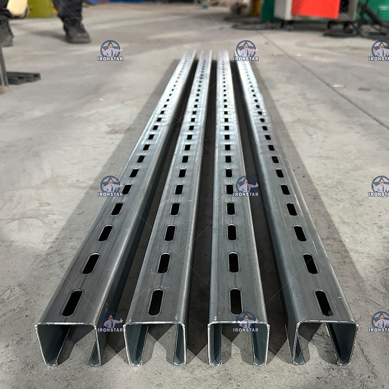 41*21 / 41*41 / 41*72mm 3 sizes in 1 Solor bracket roll forming line in Mexico 10