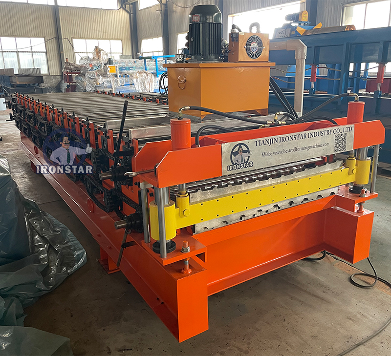 T10 and T18 double layer roll forming machine in Kyrgyzstan | C10 and C18 double deck machine 6