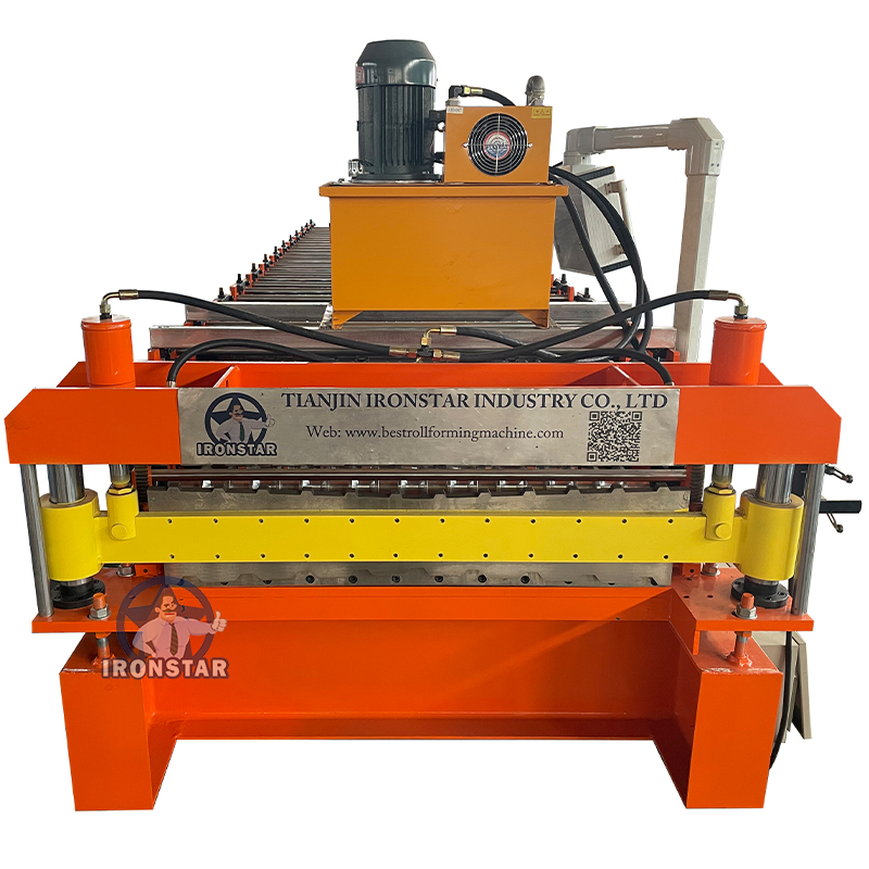 T10 and T18 double layer roll forming machine in Kyrgyzstan | C10 and C18 double deck machine 3