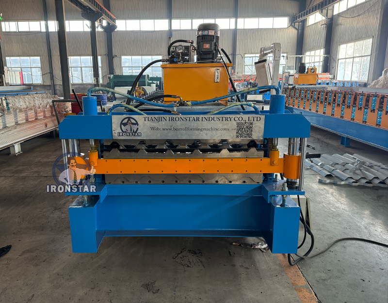 6 rib and 6 rib trapezoidal sheet double layer roll forming machine in America 4
