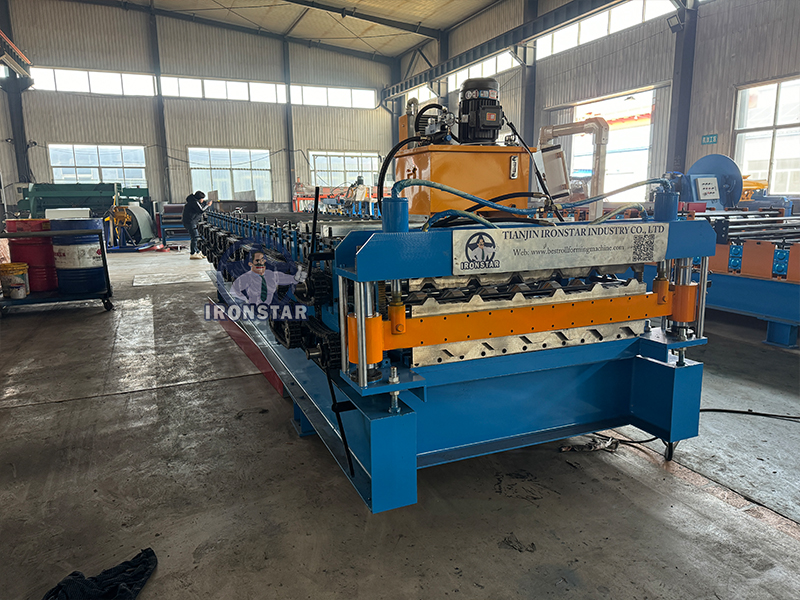 6 rib and 6 rib trapezoidal sheet double layer roll forming machine in America 5