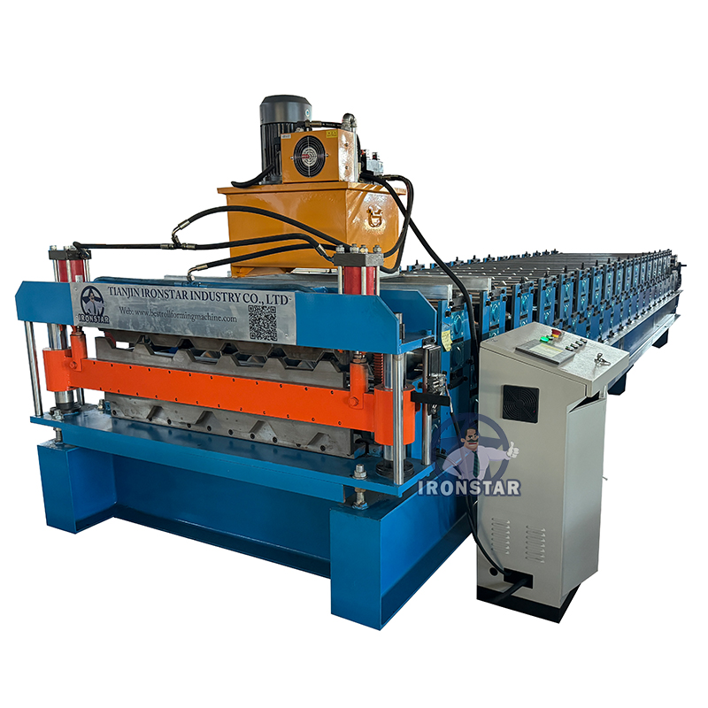 5 rib and 6 rib trapezoidal sheet double layer roll forming machine in Hungary 2