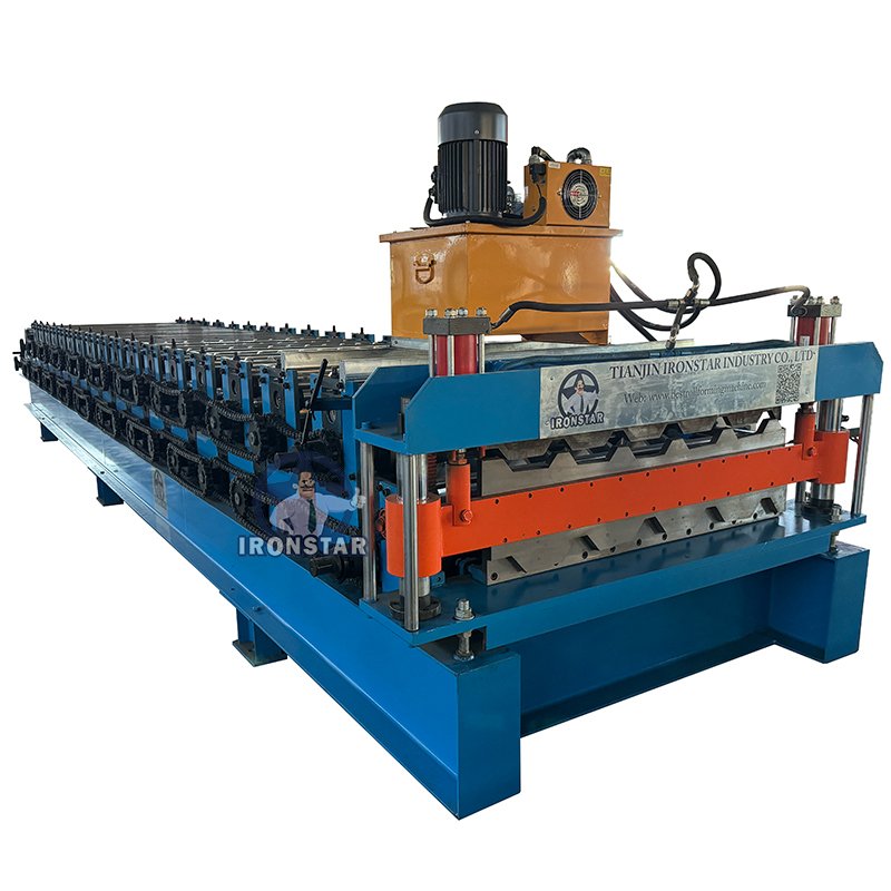 5 rib and 6 rib trapezoidal sheet double layer roll forming machine in Hungary 3
