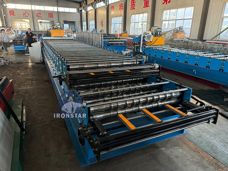 5 rib and 6 rib trapezoidal sheet double layer roll forming machine in Hungary 9