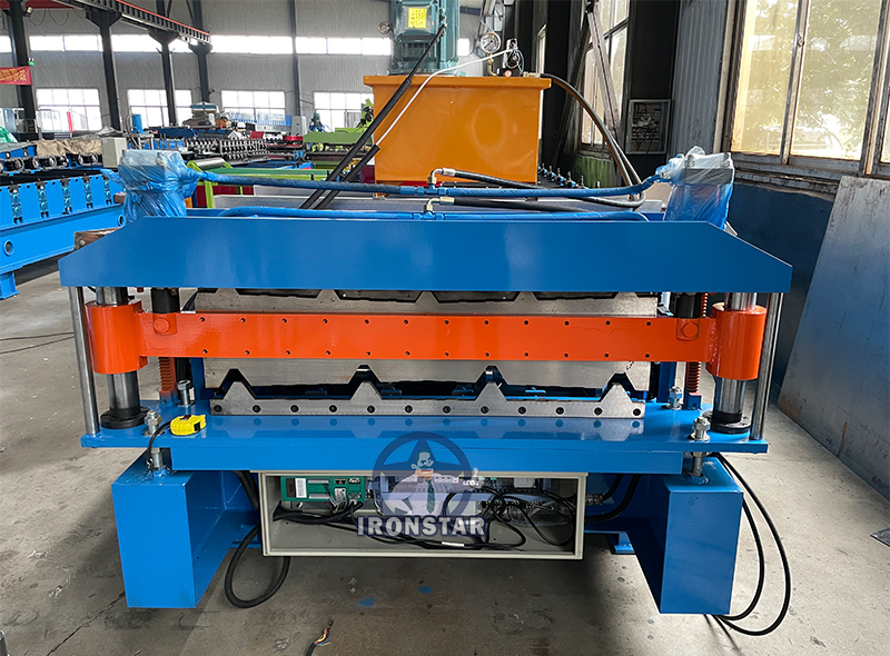 5 rib and 4 rib trapezoidal sheet double deck roll forming machine 2 layer roll forming machine 2