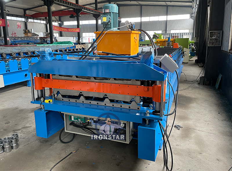 5 rib and 4 rib trapezoidal sheet double deck roll forming machine 2 layer roll forming machine 4