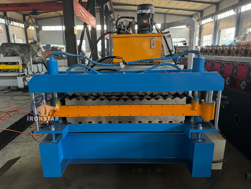 Machine de profilage à rouleaux double couche trapézoïdale et ondulée à 8 nervures en Amérique 3