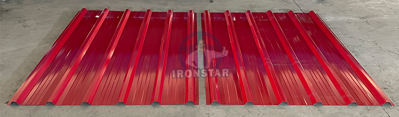 Máquina perfiladora de doble capa trapezoidal de 6 nervaduras 840 y corrugada 1064 para Guyana 12