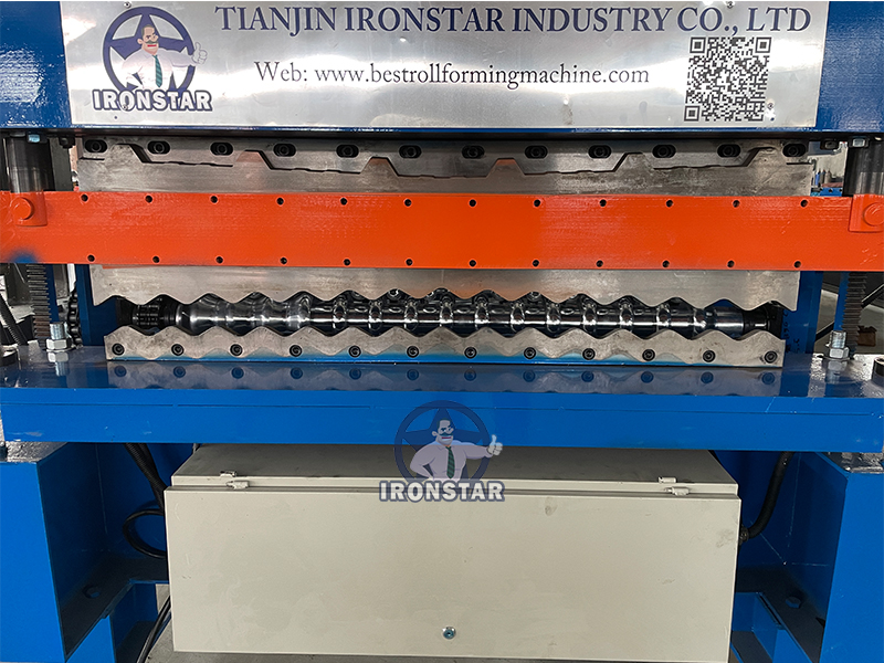 Máquina perfiladora de doble capa trapezoidal de 6 nervaduras 840 y corrugada 1064 para Guyana 7